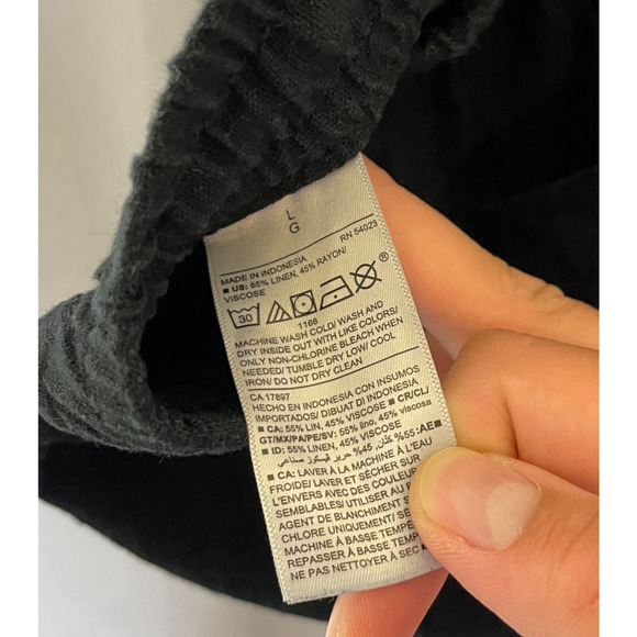 Women's Large Old Navy Black Linen Blend Pull-On Straight Leg Pants - Picture 5 of 5